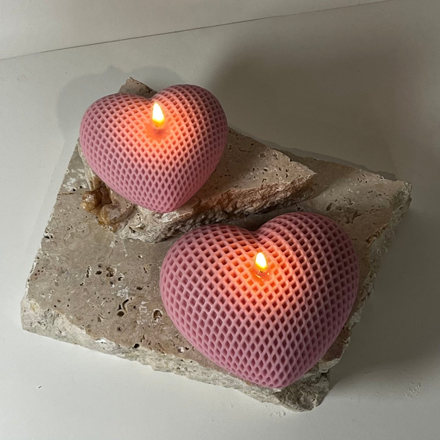 Woven Heart Sculptural Candles