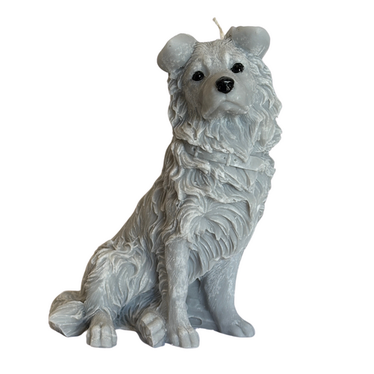 Border Collie Puppy Sculptural Candle