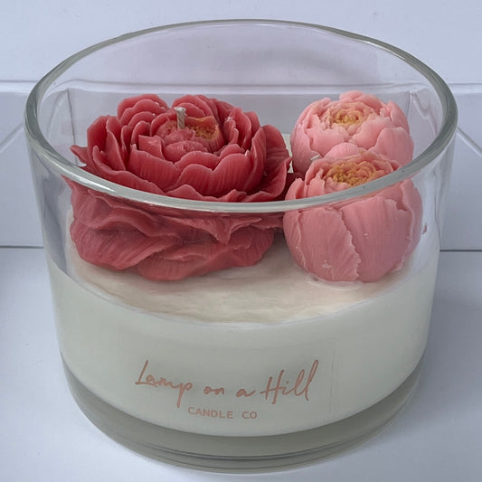 Peonies soy candle