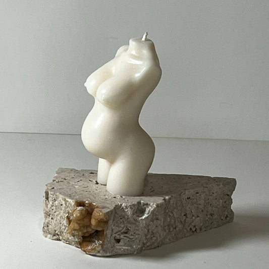 Small or Large Pregnant Mama Sculptural Candle